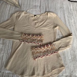 Free People v neck with sweater sleeves